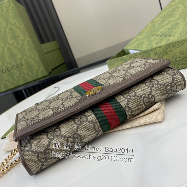 Gucci專櫃古馳最新款Ophidia系列斜挎鏈條包 jh2289型號：546592